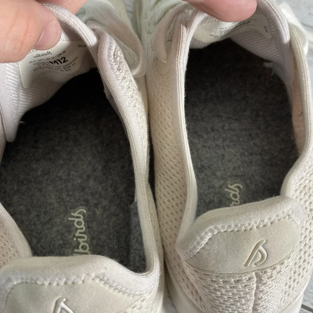 Allbirds Tree Runner Sneakers Mens 12 Beige Wheat Mesh Walking Athletic Casual
